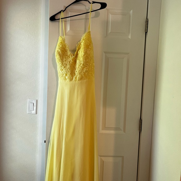 BNWT Azazie Daffodil Yellow Sonya Dress - Picture 2 of 3